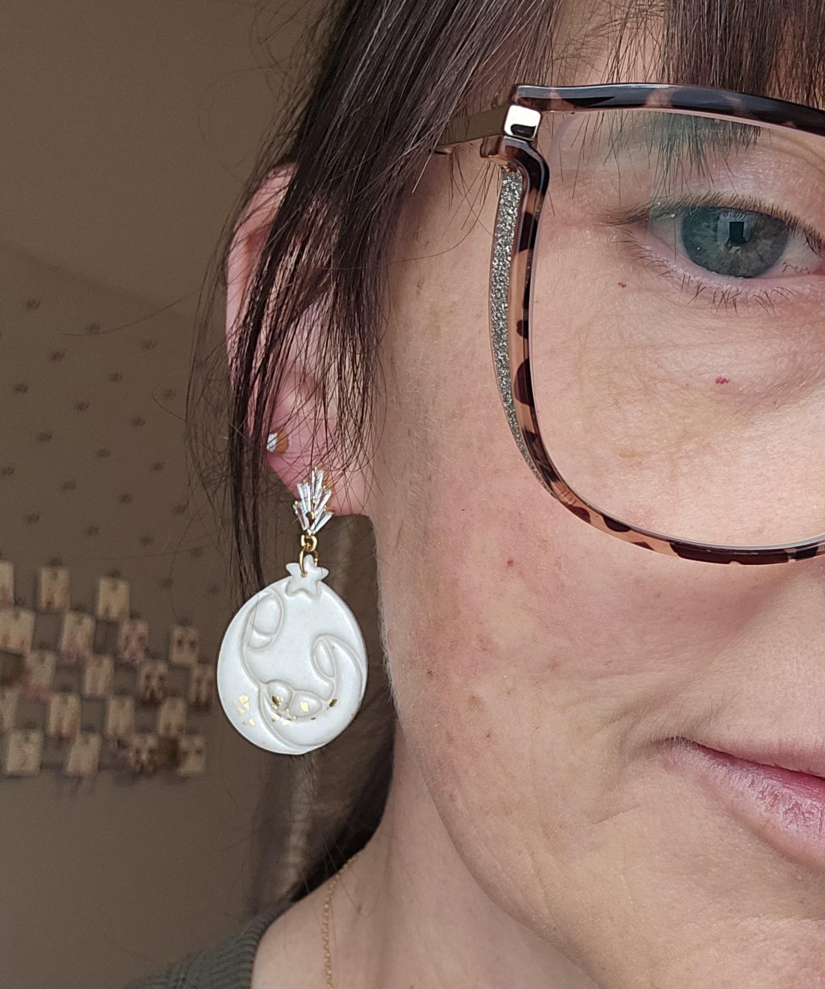 Holy Family Christmas Dangle Earring, Surgical Steel