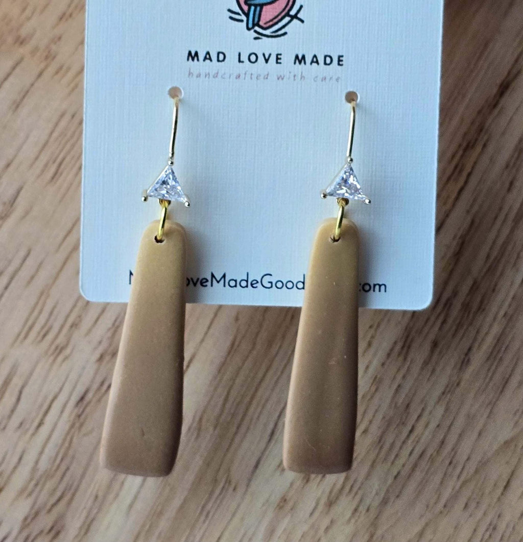 Golden Taupe Ombre Dangle Earrings