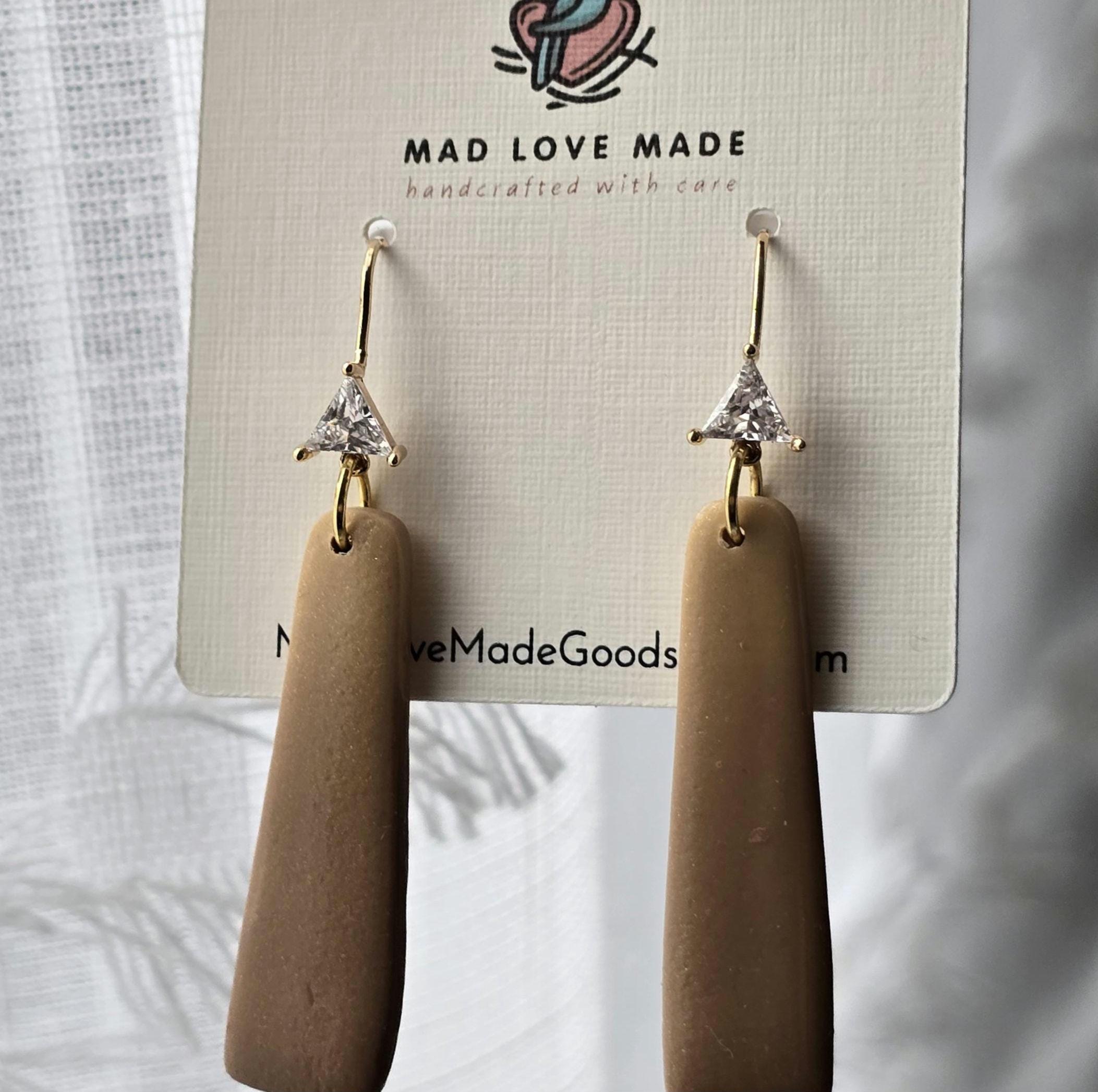 Golden Taupe Ombre Dangle Earrings